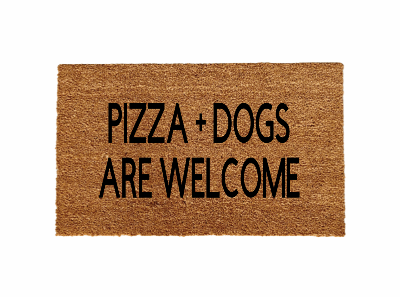 Pizza + Dogs are welcome Doormat - Funny Cute Welcome Mat Front Door