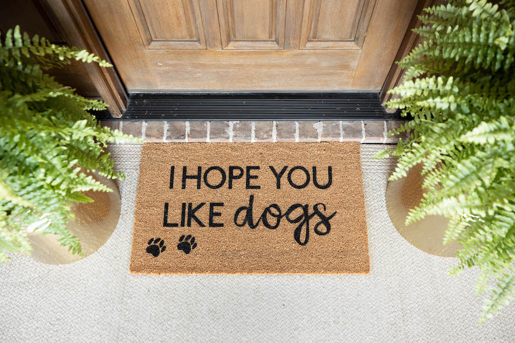 I hope You Like Dogs Paw Print Cute doormat