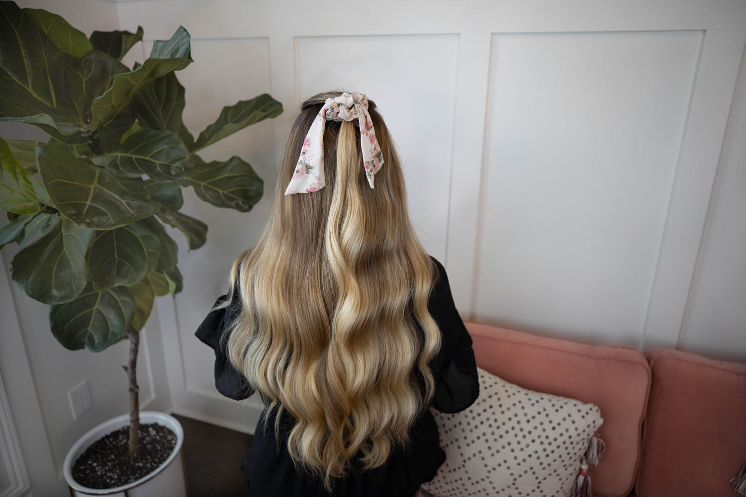 Pink Rose Hair Tie - Cute Boho Hair Accessory