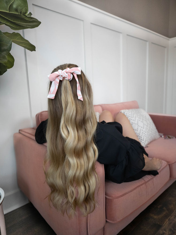 Pink Floral Hair Scrunchie - Cute Boho Hair Accessory