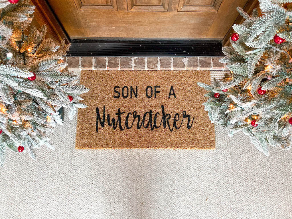 Son of a Nutcracker Christmas Doormat - Funny Cute Welcome Mat Front Door