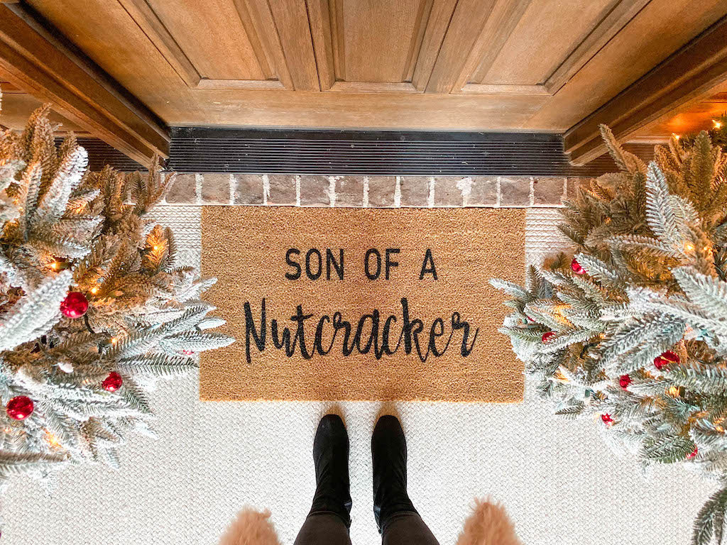 Son of a Nutcracker Christmas Doormat - Funny Cute Welcome Mat Front Door