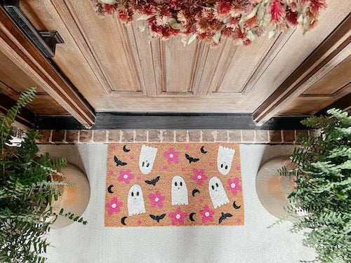 Halloween Ghost Doormat - Funny Cute Welcome Mat Front Door