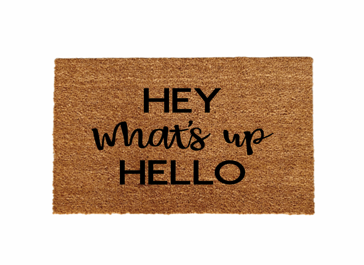 Hey whats up Hello Doormat - Funny Cute Welcome Mat Front Door
