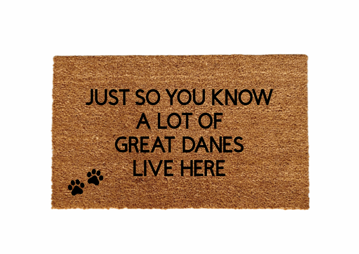 Just so you know a lot of Great Danes live here Doormat - Funny Cute Welcome Mat Front Door