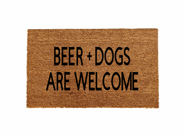 Beer + Dogs are welcome Doormat