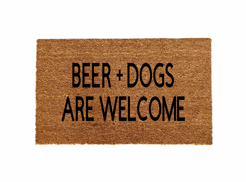 Beer + Dogs are welcome Doormat