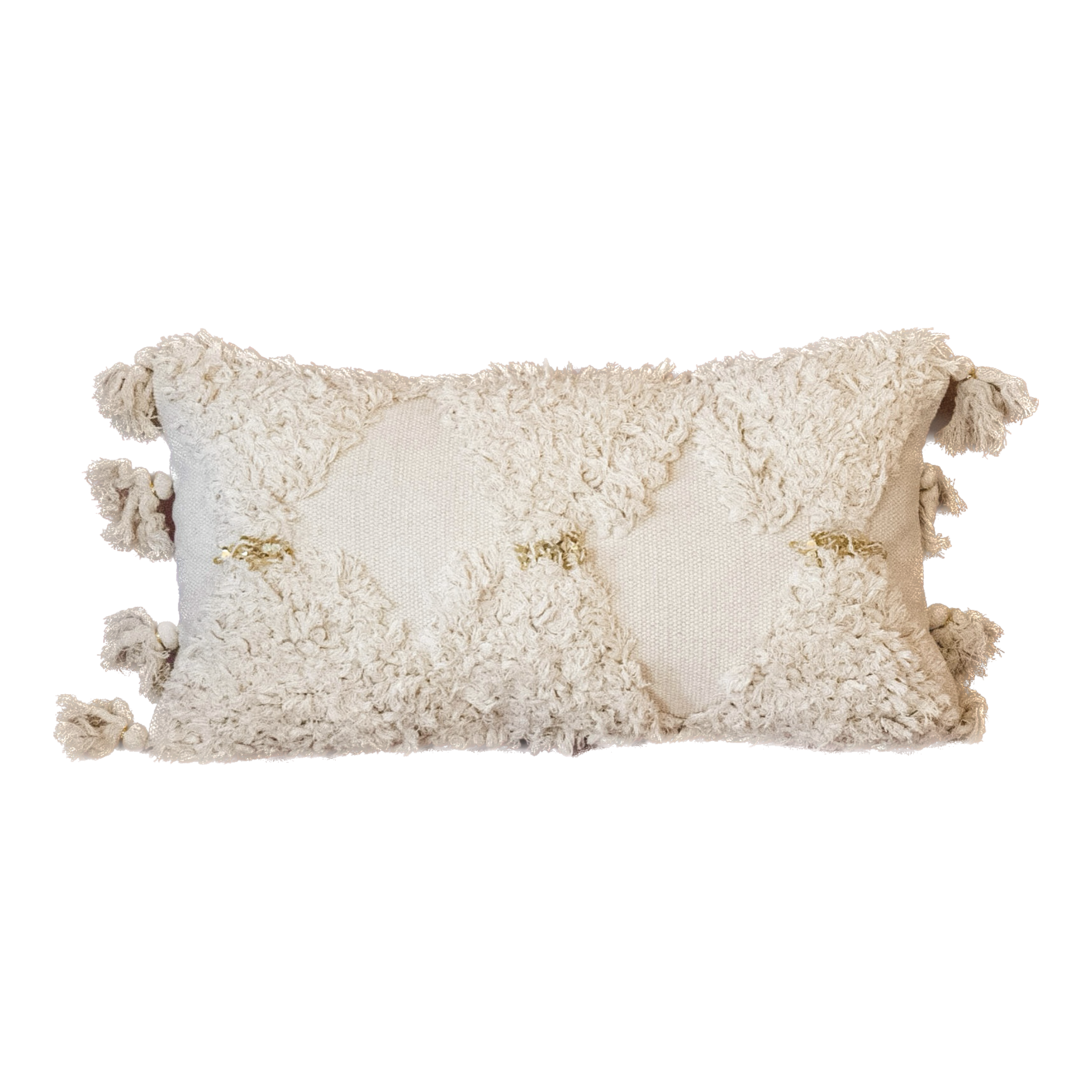 Cream hand knotted pillow - Boho Home Decor Accent