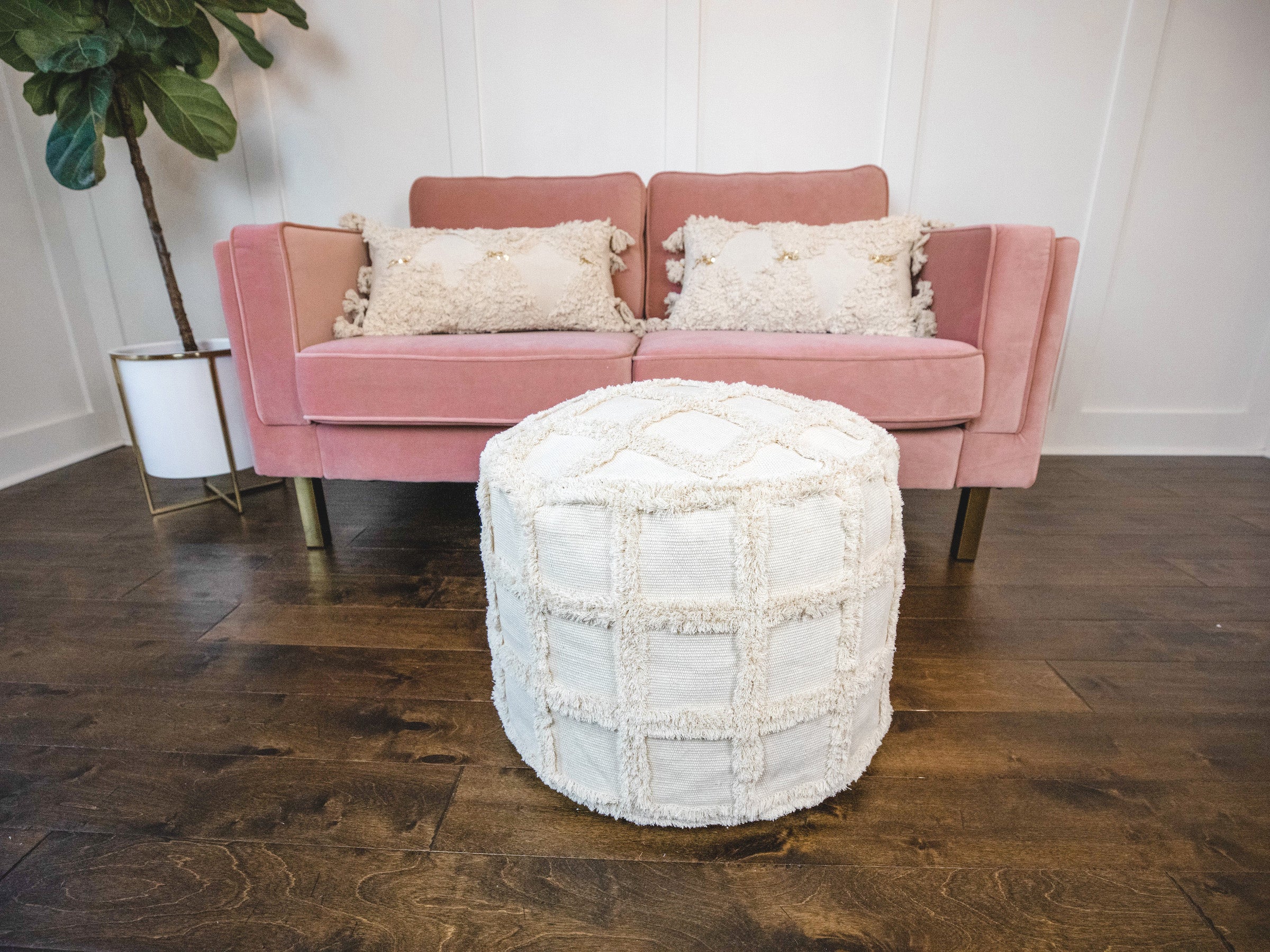 Cotton Moroccan Pouf Without Filler - Handmade Boho Home Decor