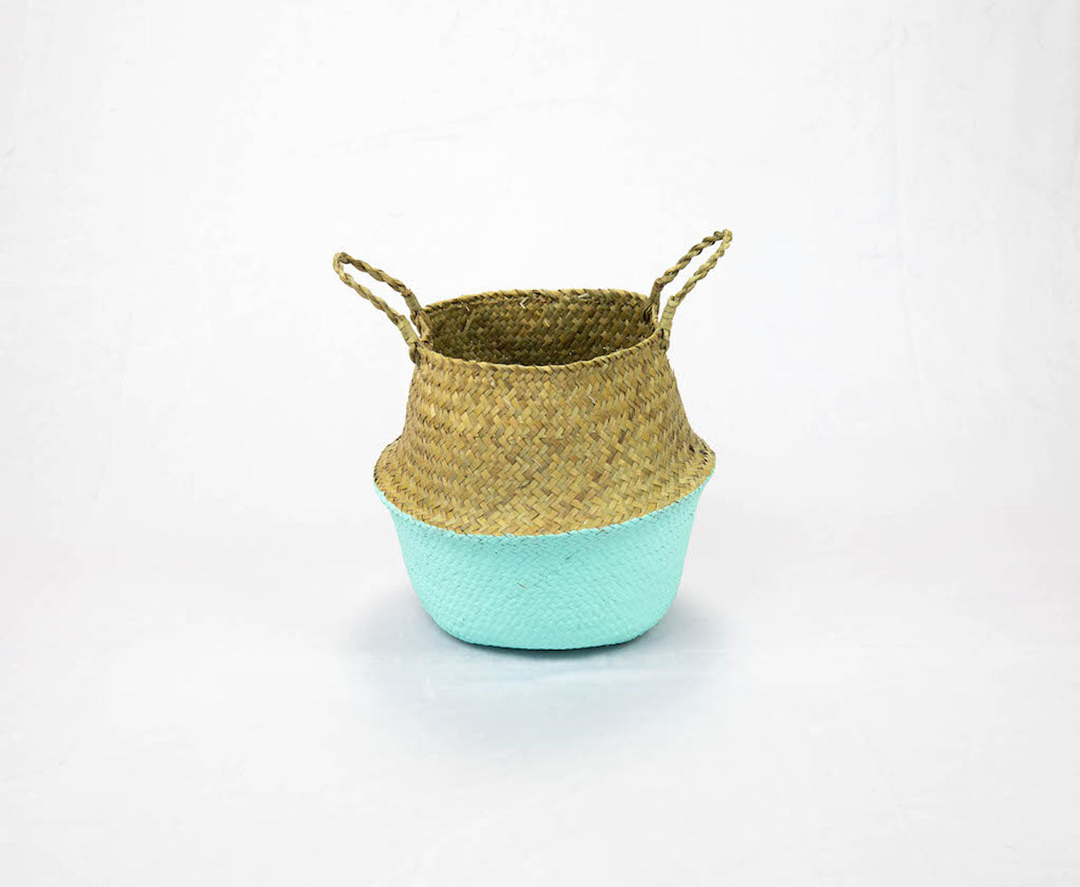 Blue Seagrass small belly basket