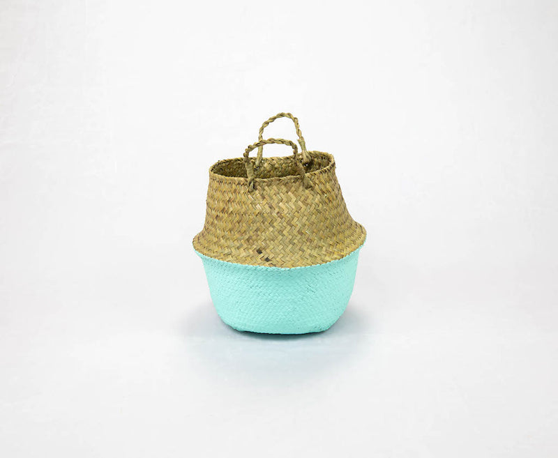 Blue Seagrass small belly basket