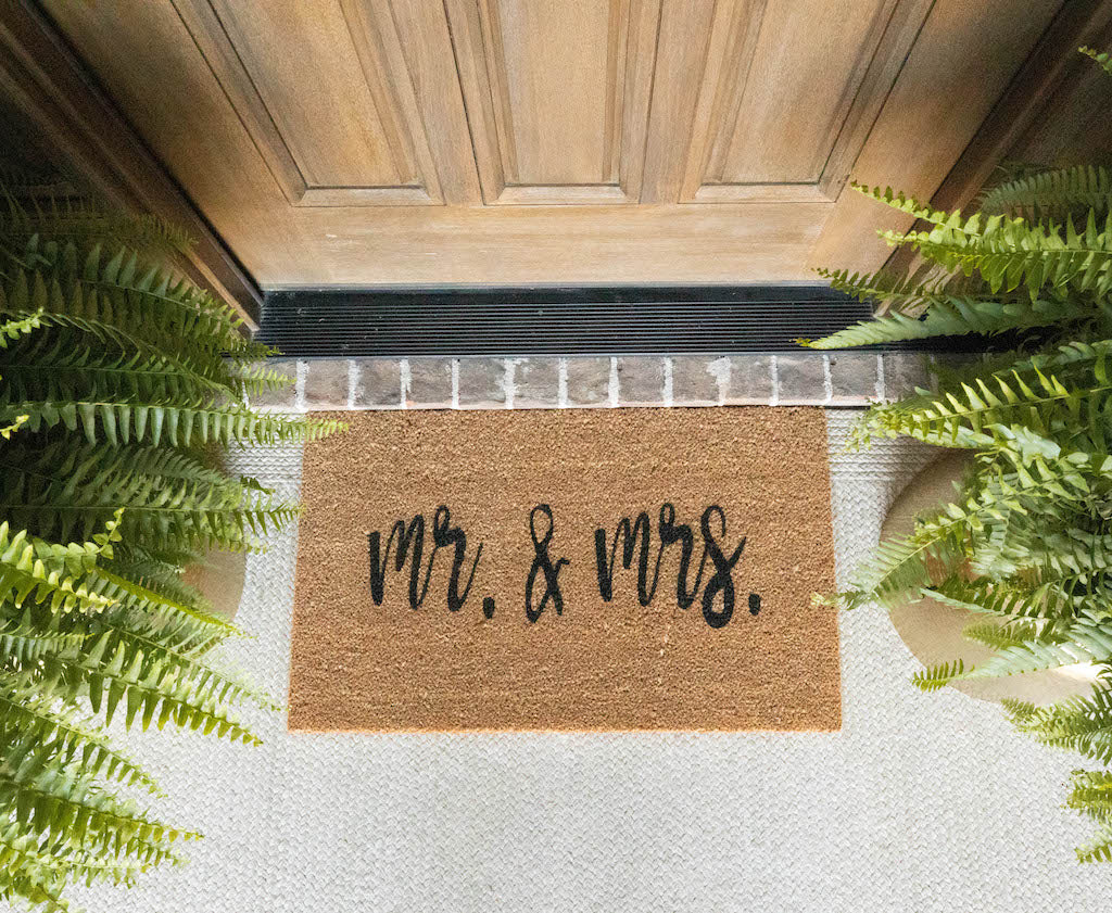 Mr. and Mrs. doormat - Funny Cute Welcome Mat Front Door
