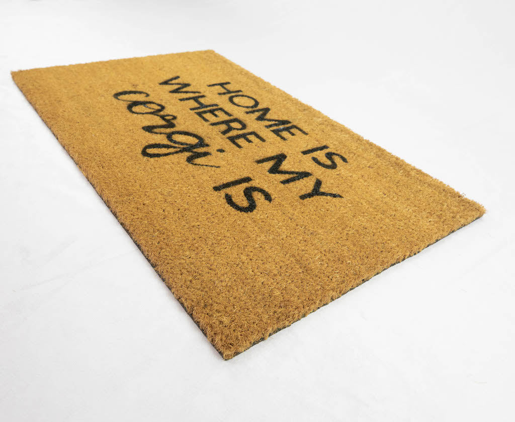 Home is where my corgi is Cute Dog doormat