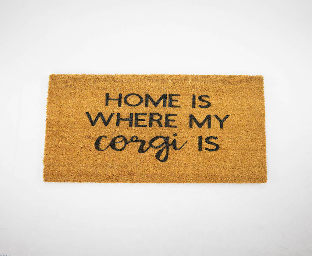 Home is where my corgi is Cute Dog doormat