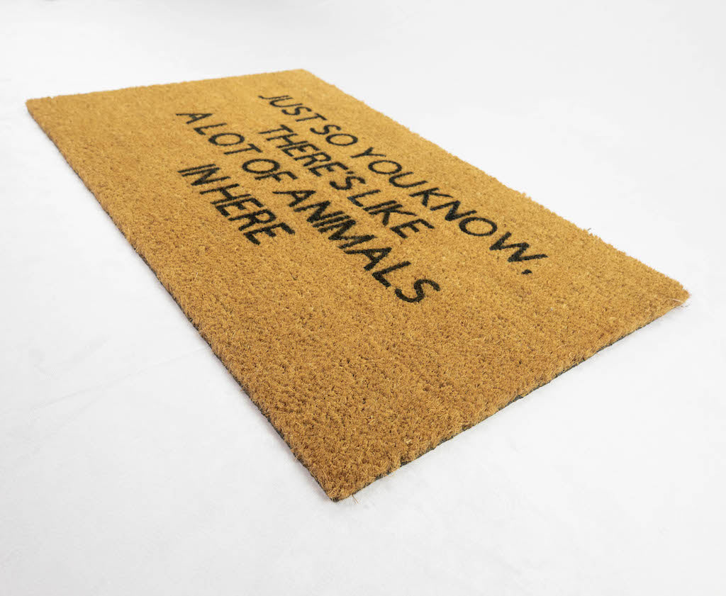 Just so you know theres a lot of animals in here Cute Doormat