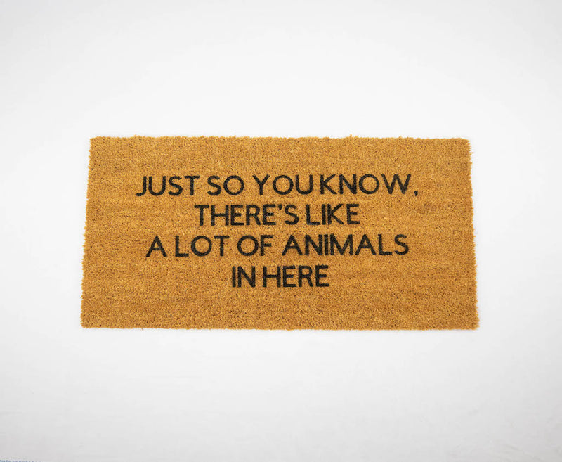 Just so you know theres a lot of animals in here Cute Doormat