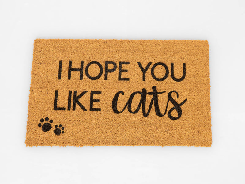 I hope you like cats paw print cute doormat