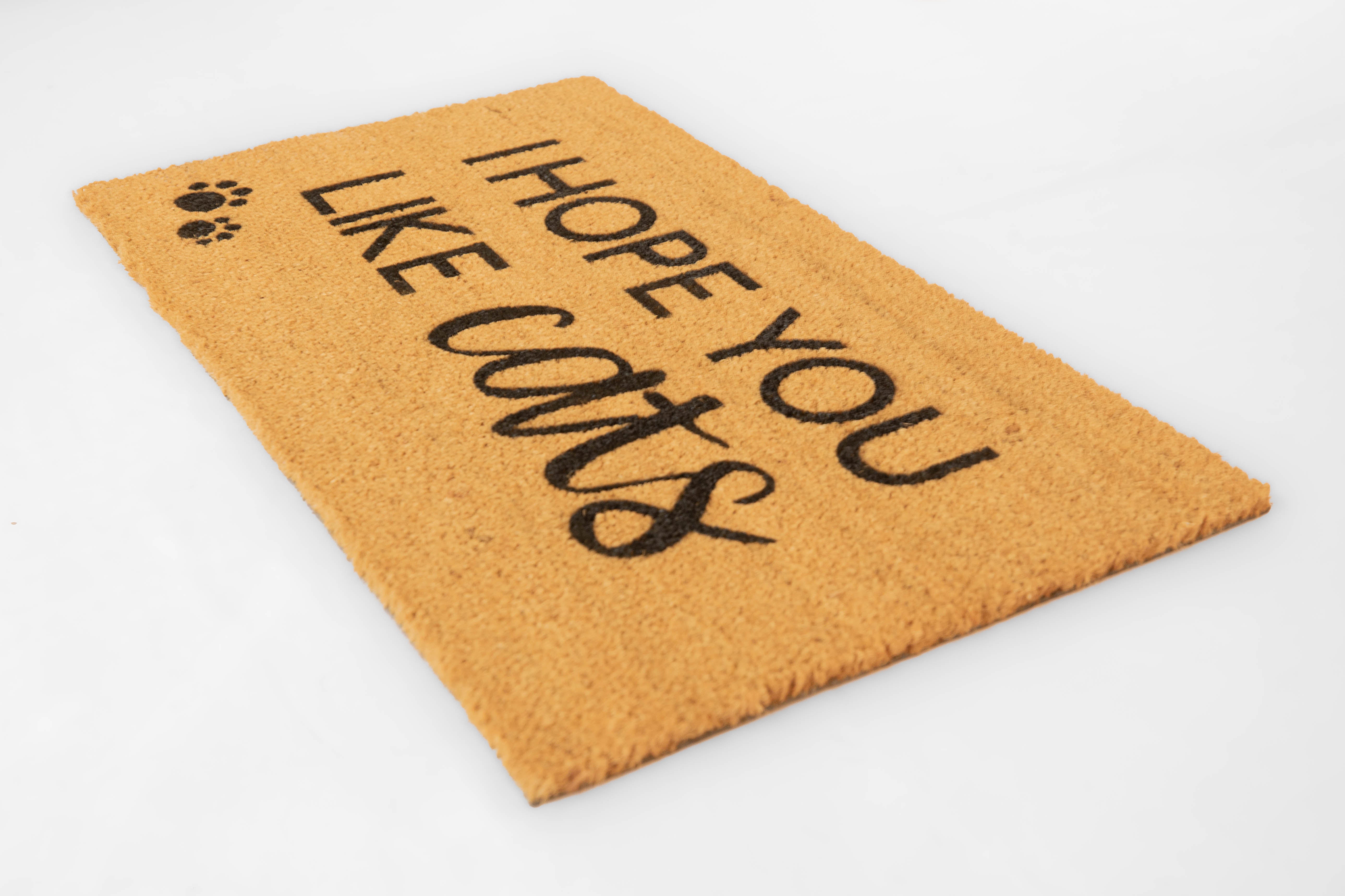 I hope you like cats paw print cute doormat