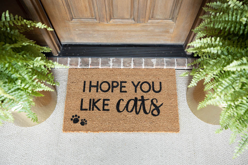 I hope you like cats paw print cute doormat
