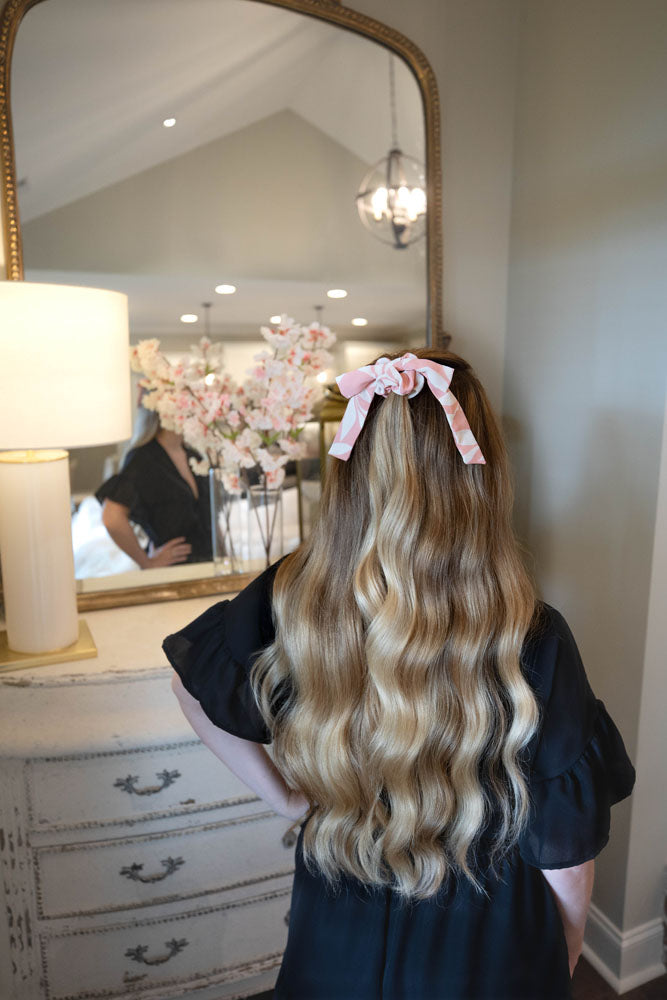 Pink Floral Hair Scrunchie