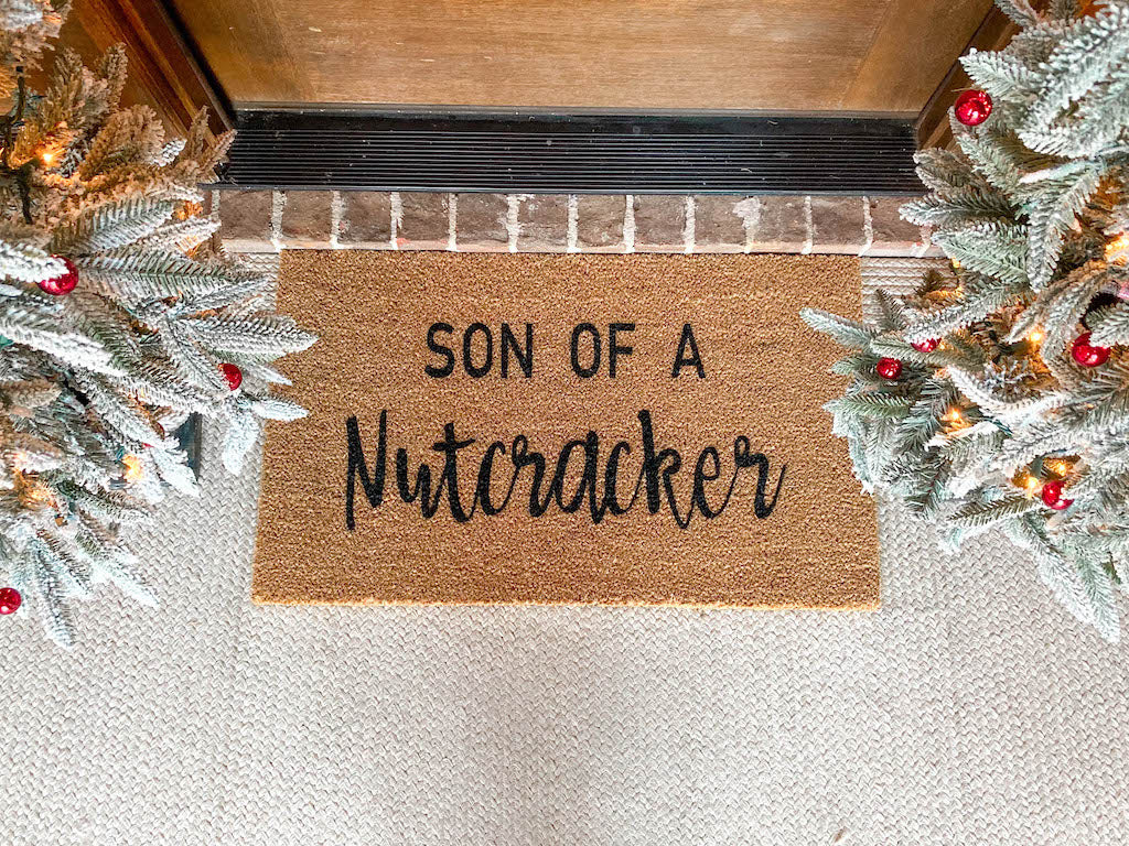 Son of a Nutcracker Christmas Doormat - Funny Cute Welcome Mat Front Door