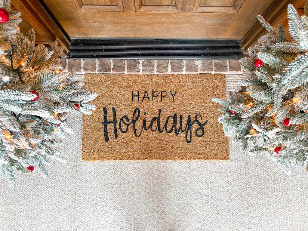 Rubber-Cal Happy Holidays to All A Christmas Doormat 15mm x 18 x 30